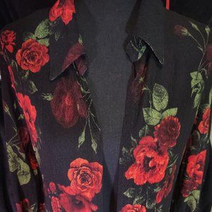 Sheer long rose duster 🌹